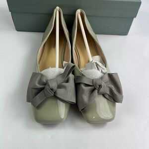 C.Paravano Women's Patent Bow Ballerina Flats Square Toe Size EU 36 US 5.5